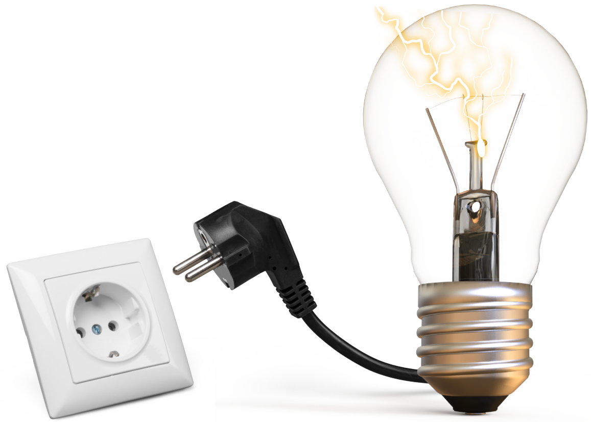 fundo com lampada e tomada